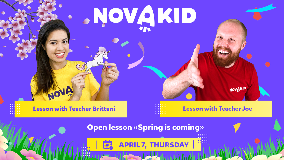 a ¡Spring is coming! Novakid invita a todos los niños y niñas a las clases grupales de inglés gratuitas
